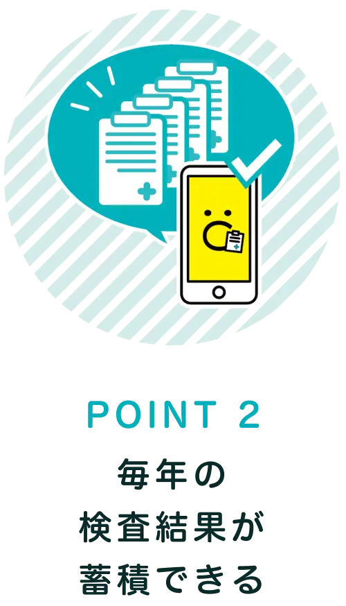 POINT2 毎年の検査結果が蓄積できる