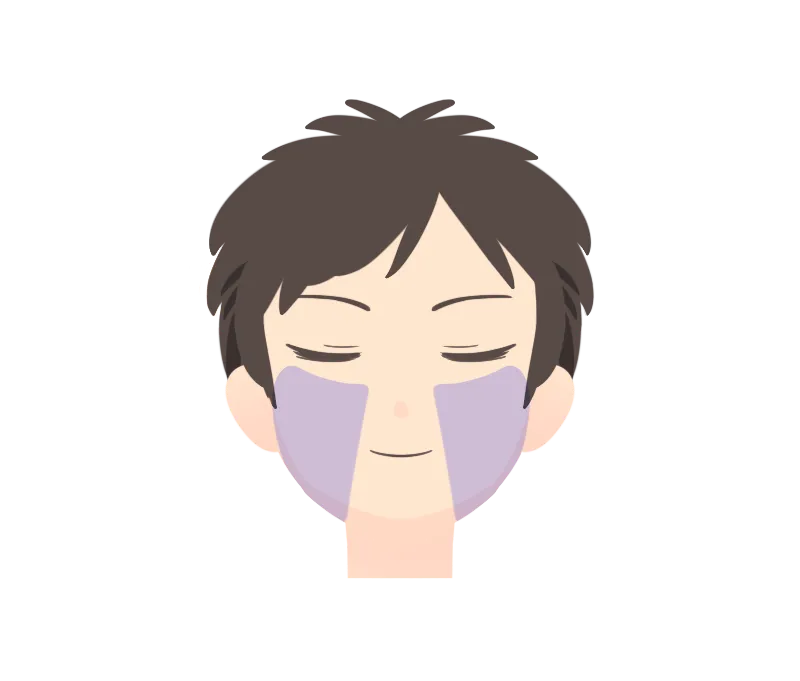 イラスト：もみあげ周囲・頬
