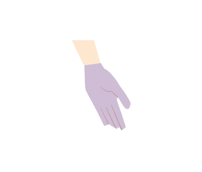 イラスト：手の甲と指