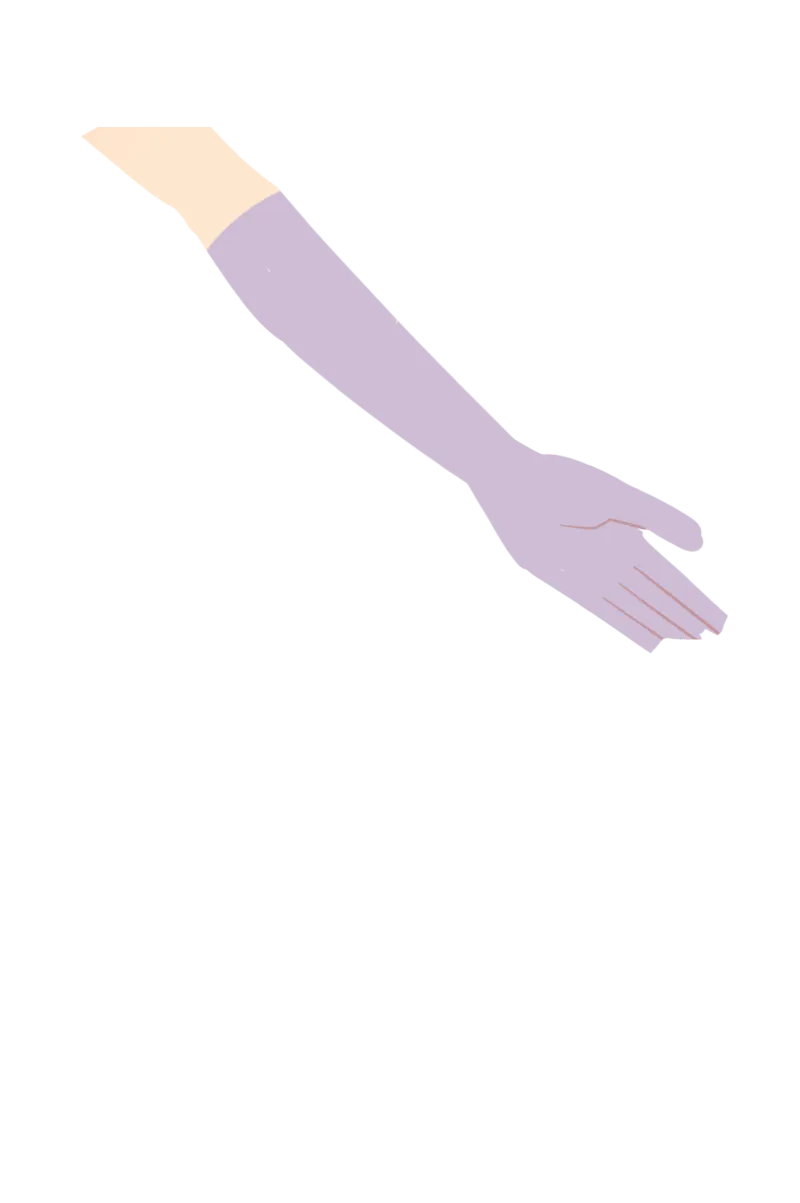 イラスト：両肘下（両肘下～指先）